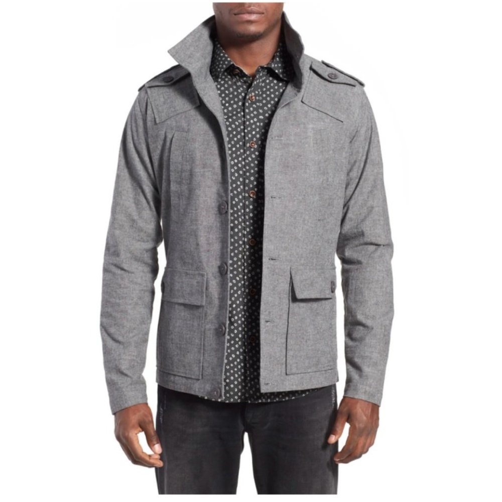 Kane & Unke Trim Fit Military Jacket Large
